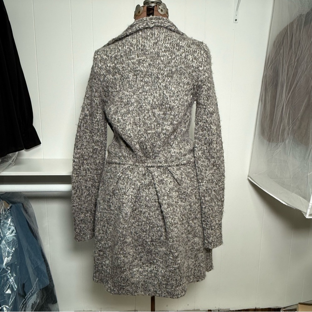 Diane Von Furstenberg Long Wool Chunky Sweater Cardigan Wrap - Picture 2 of 15